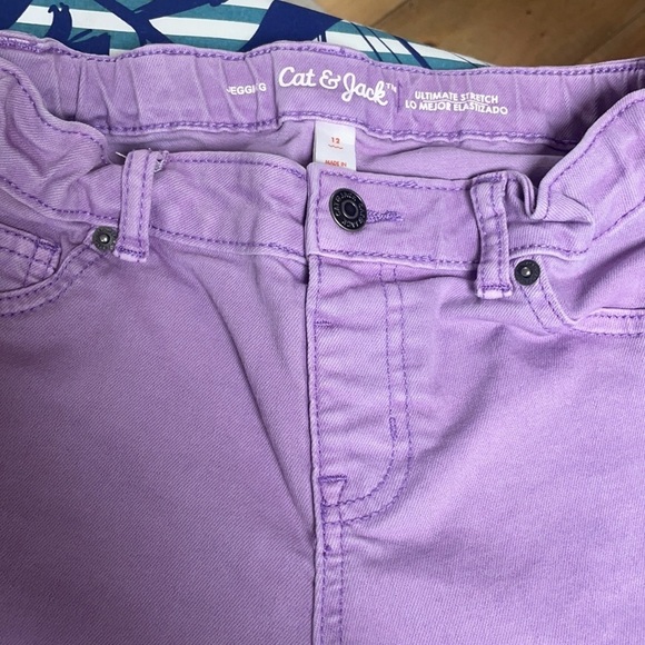 Cat & Jack Girls' Jegging (Jeans) 12 Lavender - Picture 3 of 6